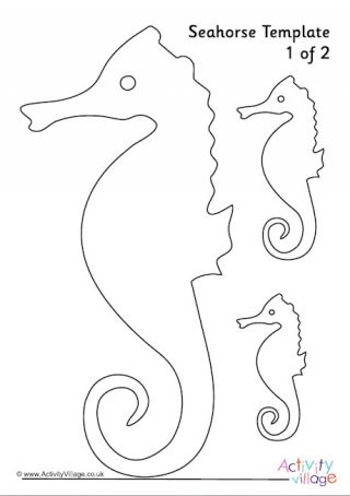 Seahorse Template, Seahorse Outline, Seashells Template, Mermaid Outline, Sea Creatures Crafts, Aquarium Craft, Deco Marine, Seahorse Art, Beach Quilt