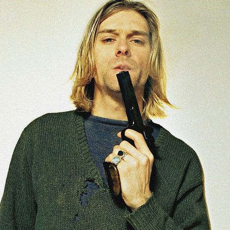 Kurt Cobain, A Man, Long Hair, Hair, Black