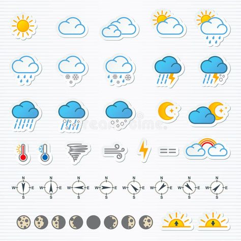 Weather Emoji, Micro Teaching, Weather Illustration, Weather Stickers, Montessori Elementary, Icon Emoji, Weather Icon, Weather Icons, Doodle Icon