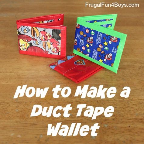 How to Make a Duct Tape Wallet – Step-by-Step Instructions! We’ve been really into duct tape at our house lately!  First it was velcro duct tape bracelets, and now Aidan and I have moved on to duct tape wallets.  There are a lot of tutorials out there for duct tape wallets, but I thought I … Duct Tape Bracelets, Duct Tape Wallets, Duck Tape Projects, Duct Tape Projects, Duct Tape Wallet, Tape Projects, Duct Tape Crafts, Christmas Child, Operation Christmas