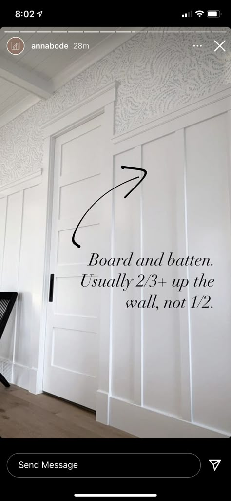 Board And Batten With Wallpaper Foyer, Batten Board Walls With Shelf, Modern Farmhouse Wall Trim, Bedroom Wainscoting Ideas Modern, Classic Board And Batten, Board And Baton Hallway, Wainscoting Ideas Hallway Entry Hall, Board And Batten Entertainment Wall, Modern Wayne Scotting Walls