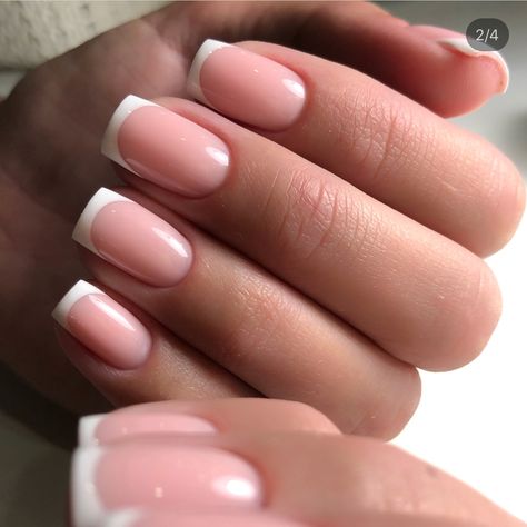 French Nails Plain, Classic French Square Nails, Vanilla French Nails Square, Short Clean French Nails, Classic French Nails Square, Fake Nails Square, Almond Acrylic Nails Designs, Nails Medium Length, Art For Women