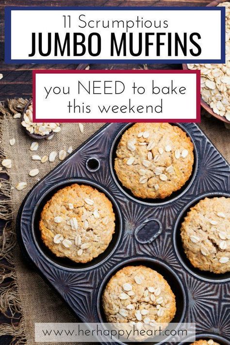 11 Scrumptious Bakery Style Muffin Recipes You Need To Bake This Weekend Jumbo Muffin Pan Recipes, Jumbo Muffin Recipes, The Best Muffins, Best Muffins, Muffin Pan Recipes, Bakery Muffins, Bran Muffin Recipes, Creamed Corn Recipes, Jumbo Muffins