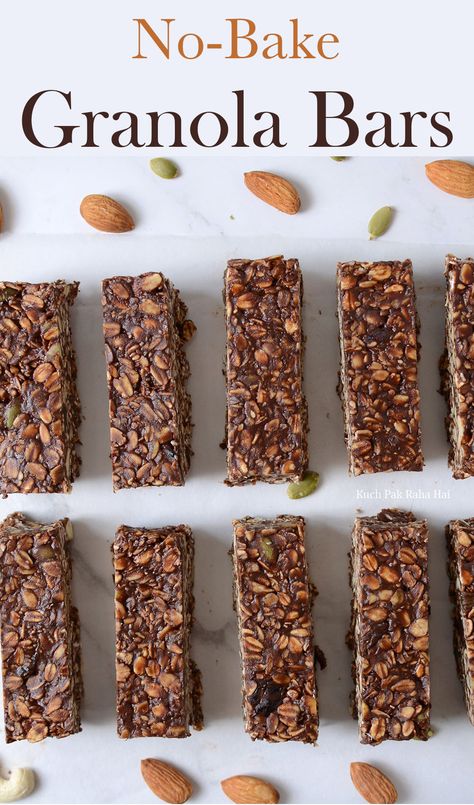 Granola Bars No Bake, Diy Granola Bars, Homemade Granola Bar, Baked Oatmeal Recipes Healthy, Bake Granola Bars, Diy Granola, Homemade Granola Bar Recipe, Homemade Granola Bars Healthy, Peanut Butter Dark Chocolate