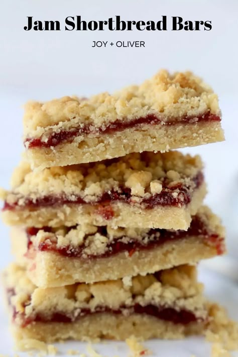 These jam shortbread bars are to die for! Packed with flavor these are the perfect addition to your holiday table. | holiday dessert recipes | shortbread recipe | holiday cookies | christmas cookies | christmas recipes #christmascookierecipes #holidaydesserts #shortbread #jam Shortbread Bars Recipes, Jam Bars, Cherry Pie Bars, Blackberry Crumble, Butter Pecan Cake, Shortbread Bars, Crumble Bars, Shortbread Recipes, Oatmeal Bars