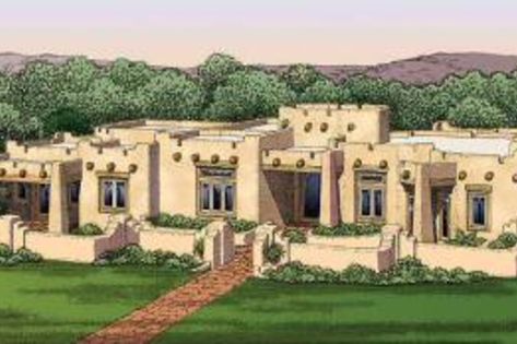 Beehive Fireplace, Adobe House Plans, Southwestern House Plans, Southwestern House, Southwest House Plans, Southwest House, Cozy Study, Castle Exterior, Santa Fe Home