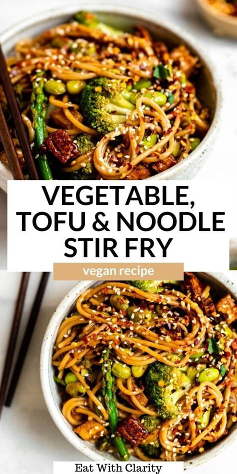 Vegetable Noodle, Smoothies Vegan, Pan Fried Tofu, Noodle Stir Fry, Cooked Rice, Tasty Vegetarian Recipes, Fried Tofu, Vegetarian Dinners, Tofu Recipes