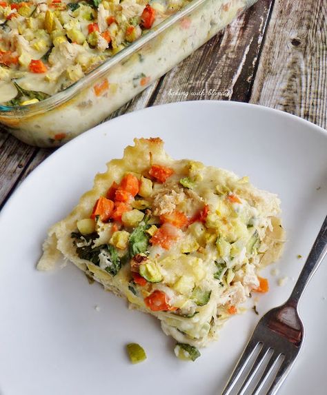 Veggie Lasagna Recipe, Chicken Lasagne, Baking With Blondie, Roasted Vegetable Lasagna, White Chicken Lasagna, Chicken Lasagna Recipe, White Lasagna, Veggie Lasagna, Vegetable Lasagna