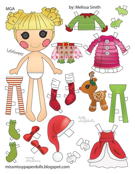 Wow, it's almost Christmas! Here's my paper doll design for this year. Holly Sleighbells is a holiday Lalaloopsy doll introduced in 2011... Melissa Smith, Lalaloopsy Party, Lalaloopsy Dolls, Papel Vintage, Dolls Diy, Paper Toy, Paper Dolls Printable, Vintage Paper Dolls, Hello Kitty Pictures