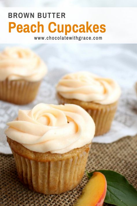 Homemade Cupcake Recipes, Peach Cupcakes, Butter Cupcakes, Easy Cupcake Recipes, Homemade Cupcakes, Peach Cake, Cupcake Flavors, Easy Cupcakes, Peach Recipe