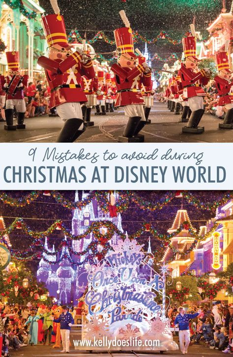 Christmas Day At Disney World, Disney At Christmas Tips, Christmas Disney World, Disney At Christmas, Disney World At Christmas, Christmas At Disney World, Halloween At Disney, Magic Kingdom Christmas, Christmas At Disney