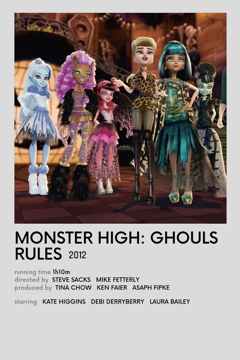 Monster High Printables, Monster High Ghouls Rule, Monster High Room, Poster Polaroid, Pretty Movie, Arte Monster High, Monster High Pictures, Iconic Movie Posters, Girly Movies