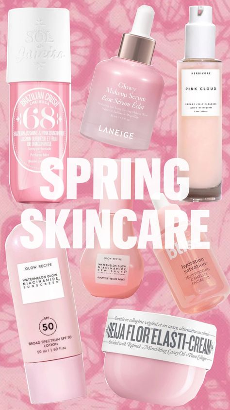 #spring #pink #skincare Skincare Quotes, Skincare Routine, Skincare Products, Instagram Story, Pink, Instagram