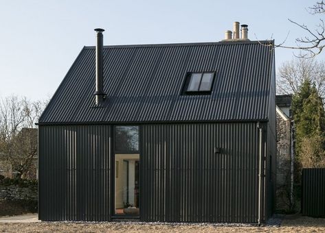 Black Shed, Corrugated Metal Siding, Workshop Office, Corrugated Sheets, Tin Shed, Corrugated Iron, Corrugated Metal Roof, Black Houses, Barn Houses