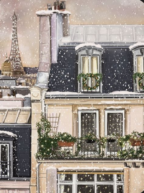 Snowy Paris, Eiffel Tower Print, Day In Paris, Paris Poster, Christmas Feeling, Paris Print, 수채화 그림, Paris Art, Paris Paris