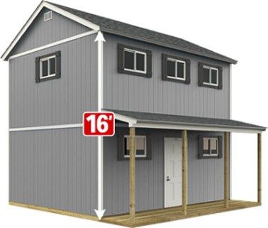 Home Depot Sundance TR-1600 2-Story Farmhouse – The New Classic Manor New Day Cabin – Project Small House 2 Story Shed House, Tuff Sheds, Home Depot Tiny House, 2 Story Shed, 2 Story Farmhouse, Home Depot Shed, Shed Tiny Home, Mexican House, Shed Tiny House