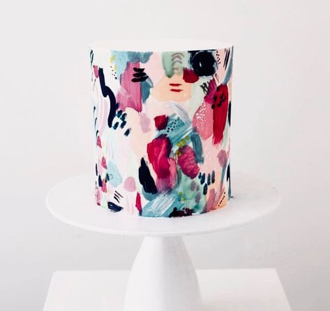 ♔♔♔ Buttercream Painted Cakes, Hand Painted Cake, Colorful Wedding Cakes, Painted Cake, Mini Torte, Hand Painted Cakes, Watercolor Cake, Gateaux Cake, Cake Trends