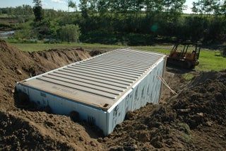 Underground Seacan Emergency Quarters : 8 Steps - Instructables Under Ground Bunker, Survival Bunker, Building A Bunker, Underground Bunkers, Root Cellars, Bunker Home, Underground Living, Doomsday Bunker, Survival Preparedness