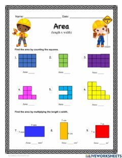 Preschool Fall Math, Fall Activities For Preschool, Fall Math Worksheets, Area And Perimeter Worksheets, Finding Area, Area Worksheets, Perimeter Worksheets, Measurement Worksheets, Preschool Fall