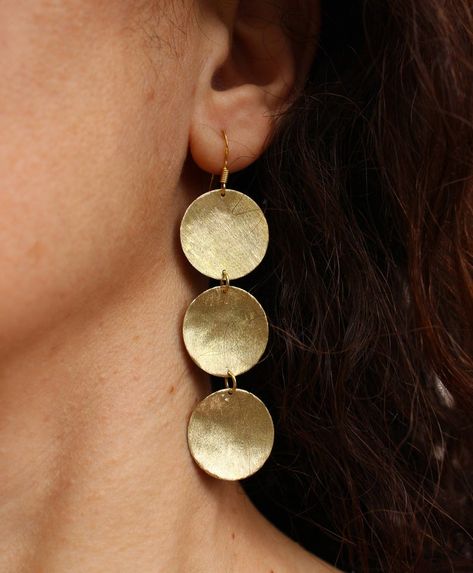 Greek earrings Sterling silver earrings bronze geometric | Etsy Earrings Formal Dress, Greek Earrings, Ancient Greek Jewelry, March Birthstone Necklace, Greek Jewelry, Greek Style, Disc Earrings, Brass Jewelry, Matching Bracelets