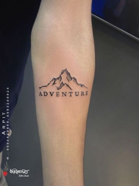 Explorer Tattoo, Angel Wings Tattoo Forearm, Iceland Tattoo, Icelandic Tattoo, Forearm Word Tattoo, Meaning Full Tattoos, Circular Tattoo, Graphic Design Tattoos, Adventure Tattoo