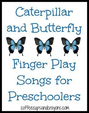 Finger Play Songs, Songs For Preschoolers, Caterpillar And Butterfly, Songs For Preschool, Kindness For Kids, Butterfly Songs, Insects Preschool, Butterflies Activities, Bugs Preschool