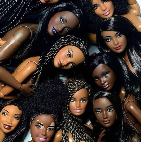 Barbie Hairstyles Real Life, African Barbie, Black Barbie Doll, Brown Barbie, Natural Hair Doll, Black Barbies, Doll Aesthetic, African American Dolls, Im A Barbie Girl