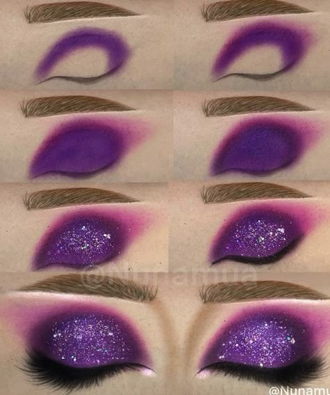 Diy Eyeshadow, Drag Make-up, Makeup Steps, Purple Eye Makeup, Eye Makeup Styles, Makeup Tutorial Eyeshadow, Makeup Help, Eye Makeup Pictures, Smink Inspiration