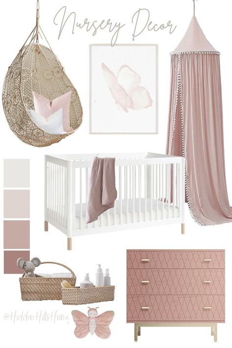 Blush nursery mood board, pink and beige baby girl nursery decor, Ideas for a nursery, Nursery decor, Baby girls room decor ideas Nursery Mood Board, Girl Nursery Colors, Pink Baby Room, Beige Nursery, Girly Nursery, Nursery Room Furniture, Girl Nursery Themes, Wallpaper Nursery