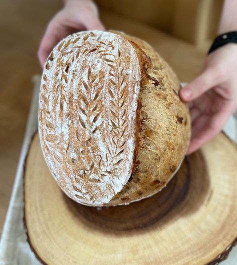 Onion Artisan Bread, Thyme Sourdough Bread, Caramelized Onion Sourdough Bread, Onion Sourdough Bread, Sourdough Inclusions, Homemade Sourdough Bread Recipes, Artisan Sourdough Bread Recipe, Sourdough Starters, Recipe Using Sourdough Starter