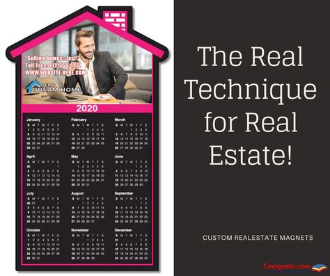 The Real Technique for Real Estate! #realestatemagnets #realestatepromotion #realestateleads Real Estate Calendar, Emo 2020, Real Estate Marketing Gifts, Types Of Real Estate, Marketing Gifts, Calendar Magnets, Gifts 2022, Marketing Gift, Magnetic Calendar