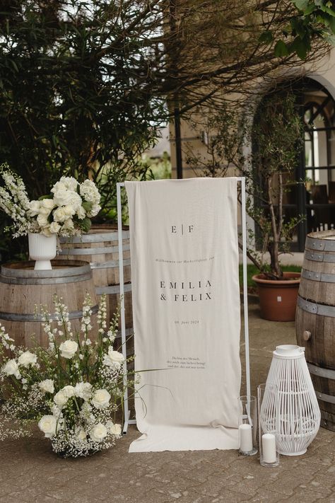 The highlight of every wedding made of linen fabric in the color "ecru". This individual banner not only serves as an entrance or welcome sign, but also as a popular photo motif. After the celebration, you can hang it in your home as a souvenir or home decoration. - Custom text on linen in the highest quality with 230.00 g/m² - personalize your banner with name, date, initials and optional quote - for hanging on a rod or stand, a rod pocket is sewn into the fabric - the edges are not finished to Ikea Mulig Wedding Sign, Wedding Linen Sign, Wedding Welcome Sign Linen, Wedding Fabric Sign, Fabric Welcome Sign Wedding, Linen Sign Wedding, Linen Welcome Sign Wedding, Blankets At Wedding, Linen Wedding Sign