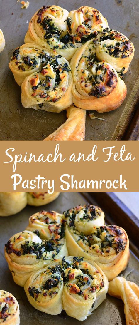 Spinach Feta Pinwheels, Feta Pastry, Feta Pinwheels, St Patrick's Day Appetizers, St Patricks Food, St Patrick Day Snacks, Spinach Puff, Greek Appetizers, Greek Dinners