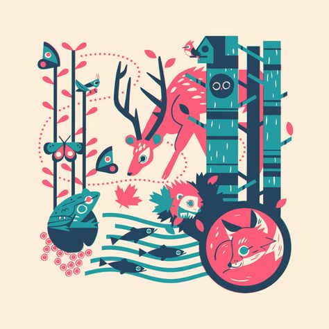 Screen Printing Illustration, Owen Davey, Graphic Posters, Nz Art, Prints Design, Illustration Agency, Print Inspiration, Childrens Illustrations, Silk Screen Printing