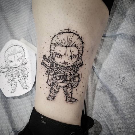 101 Amazing Witcher Tattoo Ideas That Will Blow Your Mind! | Outsons | Men's Fashion Tips And Style Guide For 2020 Geralt Tattoo Witcher, Witcher Tattoo Design, Witcher 3 Tattoo, The Witcher Tattoo Ideas, Witcher Tattoo Ideas, Witcher Books, Witcher Tattoo, Games Tattoo, Nerd Tattoos