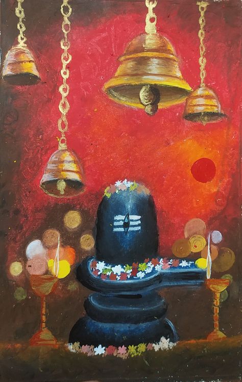 Oil pastel work Shiv Ji Oil Pastel Drawing, Shivling Painting, Shiva Pics, Wall Painting Decor, Cool Pencil Drawings, Painting Decor, Oil Pastel Drawings, Lord Shiva Pics, Oil Pastels