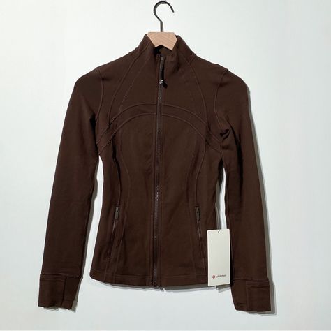 Espresso Lululemon Brown Define Jacket, Brown Define Jacket, Brown Lululemon Jacket Outfit, Espresso Lululemon, Lululemon Espresso, Manifest Clothes, Lululemon Jacket Outfit, Lululemon Clothes, Define Jacket Luon