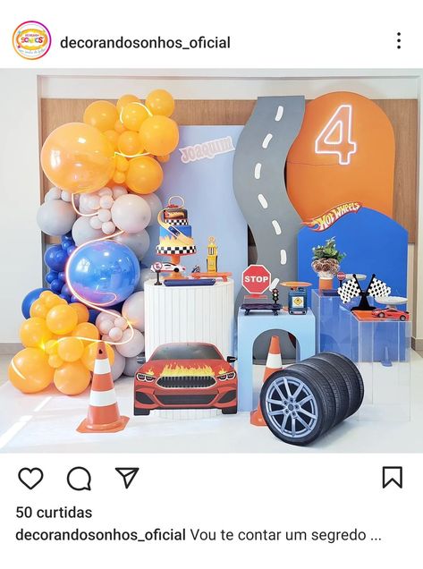 Hot Wheels Backdrop, Race Theme, Birthday Party Goodie Bags, Cars Birthday Party Decorations, Hot Wheels Birthday, Hot Weels, Cars Birthday Parties, Backdrop Decorations, Event Themes