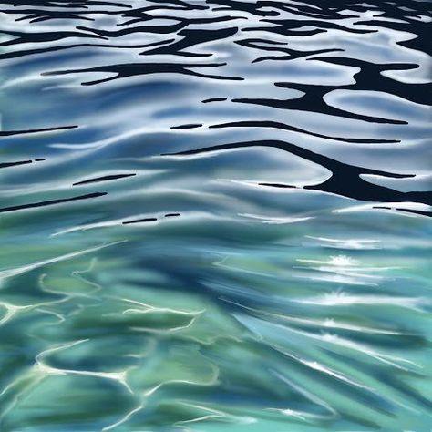 Water Nature Painting, Surreal Water Art, Ocean Waves Reference, Water Ripples Photography, Water Painting Reference, How To Draw Water Ripples, Water Art Reference, Water Drawing Reference, Water Ripples Painting