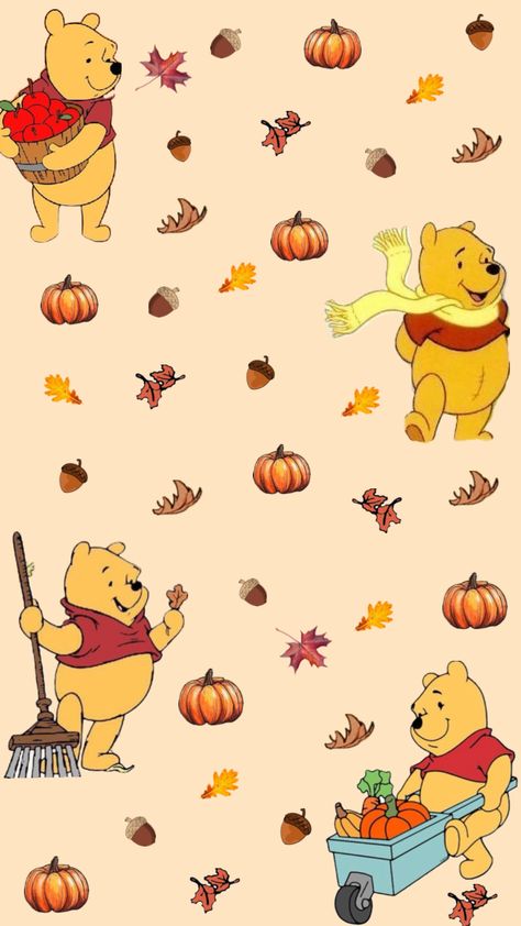 Winnie the Pooh fall wallpaper Cute Disney Fall Wallpapers, Pooh Fall Wallpaper, Winnie The Pooh Fall Wallpaper, Winnie The Pooh Fall, Winnie The Pooh Background, Winnie The Pooh Wallpaper, Hufflepuff Wallpaper, Pooh Wallpaper, Winnie The Pooh Drawing