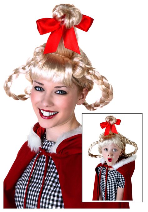 Amazon.com: Standard (Standard): Cindy Lou Who Costume: Clothing Cindy Lou Costume, Cindy Lou Who Hair, Cindy Lou Who Costume, Halloween Teeth, Wig Costume, Silver Cocktail Dress, Cindy Lou Who, Cindy Lou, Honey Blonde Hair