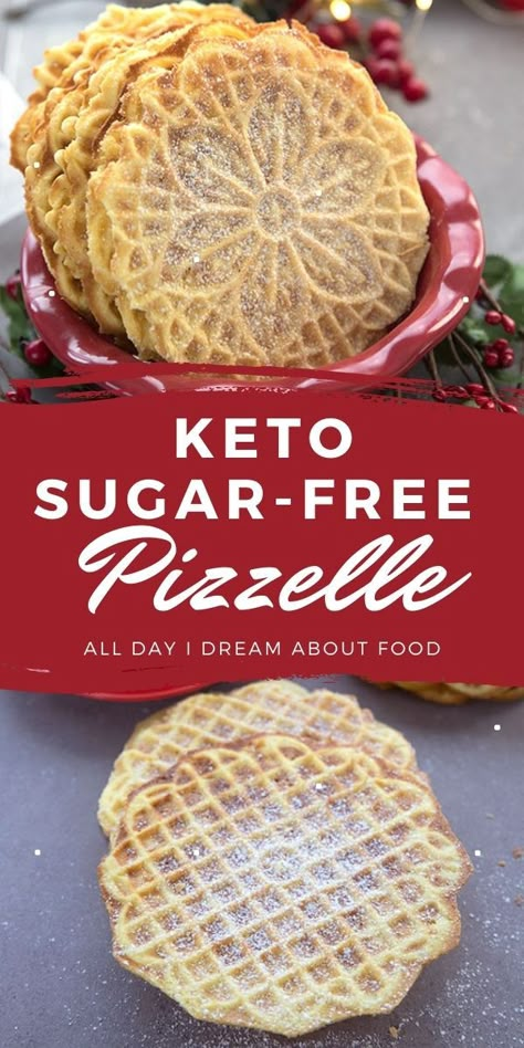 Keto Waffle Cookies, Keto Italian Dessert Recipes, Keto Pizzelle Cookies, Keto Pizzelle Recipe, Keto Biscotti, Galletas Keto, Pizzelle Recipe, Keto Italian, Keto Christmas Cookies