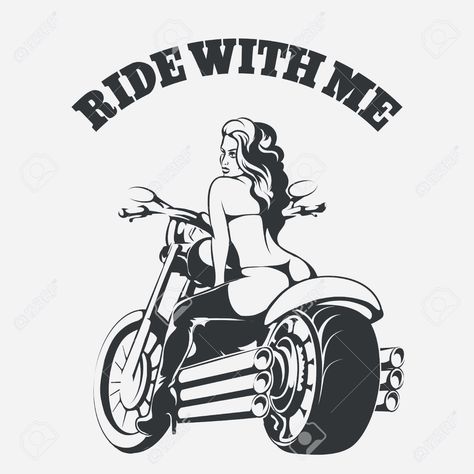 Women Riding Motorcycles, Bike Artwork, Motorcycle Drawing, Biker Art, Unique Drawings, Comic Art Girls, Desenho Tattoo, Motorcycle Art, Vintage Skull