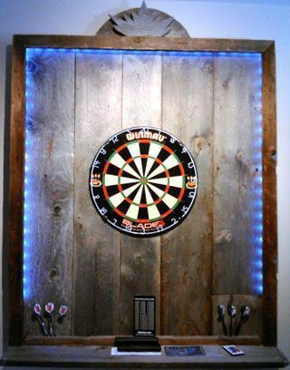 Ikea Gamer, Girly Playroom, Man Cave Designs, Dart Board Backboard, Gamer Room Diy, Gamer Room Design, Dartboard Surround, Modern Game Room, Cave Design