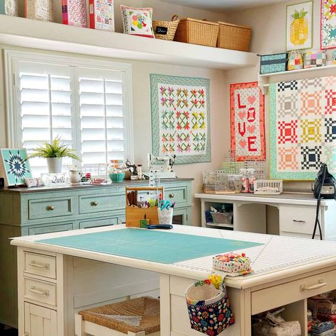 Sewing Room Refresh September 2024 Simple Sewing Room Ideas, Narrow Sewing Room, Sewing Room Cabinets Built Ins, Craft Room Addition, Longarm Sewing Room Ideas, Ironing Stations Sewing Rooms, Quilting Rooms Studios, Sewing Room Ideas Aesthetic, Tiny Sewing Room Ideas