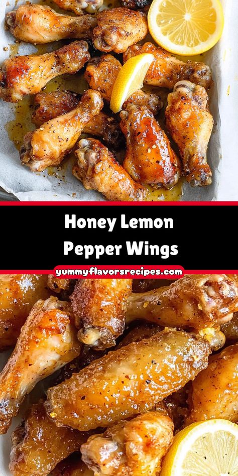 Indulge in these Honey Lemon Pepper Wings, where crispy baked chicken wings are tossed in a sweet and tangy honey-lemon sauce with a peppery kick. Perfect for game-day appetizers or a delightful dinner, these wings offer a harmonious blend of flavors and textures.

Ingredients:

2 pounds chicken wings
2 tablespoons potato starch
1 teaspoon baking powder
1 teaspoon freshly ground black pepper
The combination of potato starch and baking powder ensures a crispy exterior, while the honey-lemon sauce provides a perfect balance of sweetness and tanginess, making these wings irresistibly delicious. Lemon Pepper Wings Recipe, Honey Lemon Pepper Wings, Fried Cheese Bites, Lemon Pepper Sauce, Crispy Baked Chicken Wings, Lemon Pepper Wings, Baked Wings, Crispy Chicken Wings, Crispy Baked Chicken