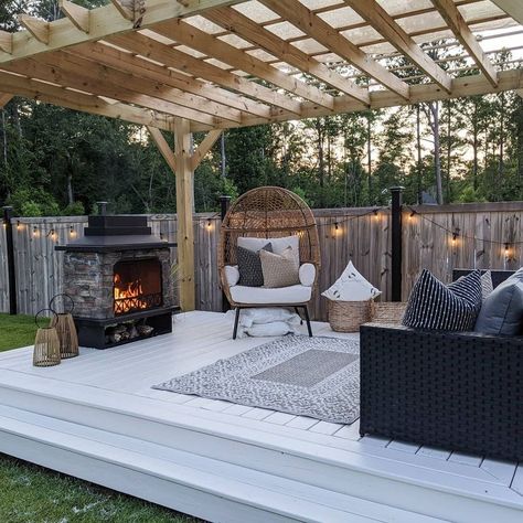 Make your outdoor space a beautiful oasis and a great place for relaxing or entertaining. Whether it's because the outdoors refreshes us, or it's just a change of scenery, all in all, it's a space to look forward to. Depending on the time of year and corresponding temperature, it can be a little difficult to truly appreciate your outdoor space in all seasons, especially the cold winter months. Fortunately, here are 5 Sunjoy winter heating ideas. ✨ Outdoor Egg Chair Ideas, Making A Fireplace, Fireplace Ideas Outdoor, Backyard Fireplace Ideas, Outdoor Heating Ideas, Outdoor Wood Burning Fireplace, Backyard Fireplace, Cozy Backyard, Cozy Patio