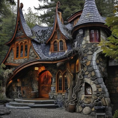 Witchy Houses, Witch Village, Tudor Houses, Architecture Reference, Fantasy Buildings, Fairytale Houses, Witchy House, Fantasy Cottage, Magical House