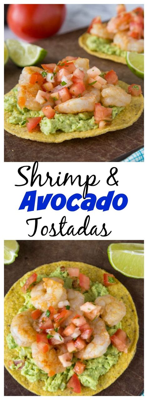 Avocado Tostadas, Mexican Ceviche, Shrimp Tostadas, Spiced Shrimp, Shrimp And Avocado, Shrimp Ceviche, Shrimp Avocado, Healthy Shrimp, Pescatarian Recipes