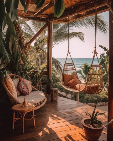 Zelt Camping Hacks, Boho Beach House, Hawaii Homes, Beautiful Patios, Kids Beach, Tropical House, Beach Hacks, Outdoor Decor Backyard, Tropical Houses